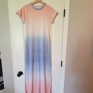 Lovely Melody Pink and Blue Ombre Maxi Dress